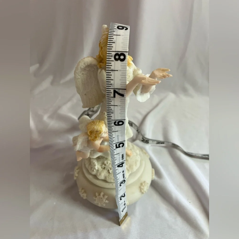Graceful White Angel Figurine with Child
